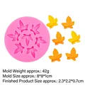 Moule en silicone rose avec motif de feuille d'érable et modèles de résine - 1# Feuille d'érable (B1106) / Rose