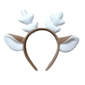 Serre-tête bois de renne de Noël mignon avec oreilles en peluche pour fêtes - 4# Bandeau Bois de Renne-Blanc