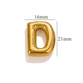 Ciondolo lettera D dorata stile palloncino, gioiello alfabeto 21mm con finitura lucida - Oro D