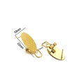Golden teardrop patterned clip-on earring base in 22mm x 10mm stainless steel - Leaf Pattern Oval Style (F2258) / 10x22mm (10 Pieces Pack) / Gold