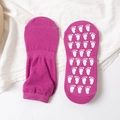 Purple non-slip trampoline socks for yoga with white paw-shaped grip on the bottom - Adult Size (EU 35-42) / Bright Purple