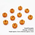 Set of 10 mini orange faux pumpkins with yellow stripes for Halloween decor, 3.5cm size - Small Pumpkin (Orange) 10PCS