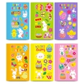 Variedad de coloridas hojas de pegatinas de Pascua con conejos, pollitos y huevos - Juego de 30 hojas