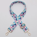 Adjustable 38mm wide replacement shoulder strap with colorful floral weaving and gold hardware - Style 644 Gold Hook