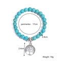 S2208-5 Blue Turquoise Tree of Life Bracelet
