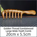 Natürlicher Phoebe zhennan Holzkamm mit weiten Zinken für Kopfmassage, 20x5,5 cm - Massagekamm Aus Goldenem Sandelholz Mit Breiten Zinken 20 Cm