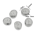 Silver smiley face stainless steel spacer beads 7x6.5mm with 2mm hole for DIY jewelry - Style H / Steel