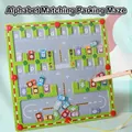 Wooden magnetic alphabet matching maze with colorful cars for letter learning - YY Alphabet Parking Matching Game
