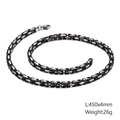 Dettaglio catena a maglie in acciaio inox 4mm, lunghezza 450mm e peso 26g specifiche - 18cm / 4mm Tono Nero Argento