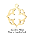 Golden stainless steel four-leaf flower charm, 19x19.5mm DIY jewelry pendant for bracelets - Gold Four-petal Flower (19x19.5mm) / 5 Pcs/Pack