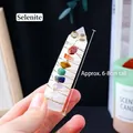 Handmade selenite crystal wand wrapped in gold wire with colorful 7 chakra stones - Selenite (Gold Wire)
