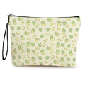 Trousse de maquillage portable à motif melon avec fermeture éclair et sangle - Motif Melon / 17*25cm (Lin) avec Sangle