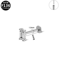 Σκουλαρίκι labret τιτανίου ASTM F136 με ορθογώνιο ζιργκόν σε κοπή σμαραγδιού - Ασημί (1.0mm*8mm Ορθογώνια Ζιργκόν)