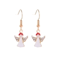 Christmas angel drop earrings with golden metal, white enamel wings and sparkling crystals - 20. Golden Angel Earrings