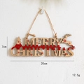 Wooden Merry Christmas hanging sign with reindeer and tree, 20cm rustic holiday decor - 20cm Natural Reindeer Letter Sign