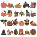 20-piece Thanksgiving enamel charms set with turkey, pumpkin, and squirrel motifs - 23Pcs New Thanksgiving Set (SN929)