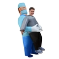 Funny inflatable doctor costume for adults, blue surgeon carry man illusion outfit for party - Doctor Carrying People / One Size