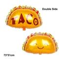 73x51cm Double Side Taco Foil Balloon featuring a smiling face and Taco text print - TACO