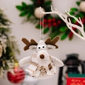 Ciondolo renna in peluche fatto a mano con sciarpa a quadri per l'albero di Natale - Addobbo Natalizio Renna Stile Europeo