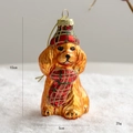 Cocker Spaniel dog glass Christmas ornament with festive red hat and scarf decoration - Dog