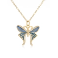 Macro detail of butterfly pendant with blue enamel and sparkling cubic zirconia stones - Gradient Blue
