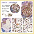 Monet Church themed 3D DIY scrapbooking set with PET stickers and background card - Monet's Church