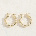 Elegantes pendientes de aro bañados en oro de 14K con perlas de agua dulce blancas - Estilo Aro de Perlas Completas