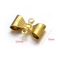 Golden stainless steel bow pendant connector for DIY jewelry making 12mm x 7mm size - Gold-L