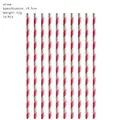 Pink and white striped biodegradable paper straws for birthday party table decoration - Straws 10PCS