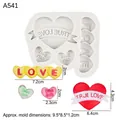 Silicone mold featuring True Love heart and alphabet text for chocolate fondant cakes - 2# Heart Letters (Grey)