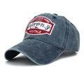 Casquette de baseball bleu gris délavée avec broderie vintage Aero New York sur blanc - Réglable / Bleu marine
