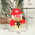 Pendentif bonhomme de neige en peluche avec bonnet rouge et cloche en métal doré - Bonhomme de Neige à Cloche Dorée