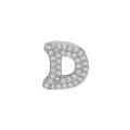 Sparkling silver 18k brass micro-paved letter D pendant with clear zircon stones - Silver D