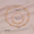 Ensemble collier et bracelet cœur doré élastique en cuivre CCB, périmètre de 39 cm - Cuivre/CCB / Ensemble Coeur 3D (3#)