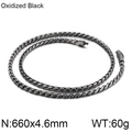 Collana a catena singola nera ossidata per uomo misura 660x4.6mm con peso di 60g - Nero Invecchiato