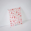 Adesivi per unghie 5D a rilievo con cuori rossi e motivi di fiori di ciliegio - Stile a Rilievo 5D Cuore Fiocco (TS-2198)