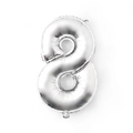 Silver aluminum foil number 8 balloon with metallic finish for birthday party decor - 32 Inch Number 8-Silver