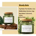 70g soy wax candle in green glass jar with cork lid, French Juniper and Lavender scent - Pine & Bamboo