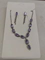 2-delige ketting- en oorbellen set / Paars