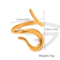 Macro shot of gold-plated spiral ring dimensions showing wave design and 2.68cm height - Gold Wave Spiral Style (HC-R30410)