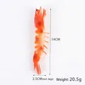 Realistic 14cm orange prawn charm pendant with detailed spotted texture and translucent finish - Grilled Straight Shrimp
