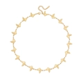 Gold butterfly link chain necklace in stainless steel with textured wings and lobster clasp - Style 4 Butterfly