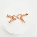 Goldener zweireihiger Schmuckverschluss mit Zirkonia für Perlenketten und DIY-Zubehör - Roségold