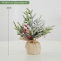 Mini sapin Noël PE 20cm avec neige artificielle, baies rouges et socle en jute - Type D (Baie Rouge Neige) / 20cm