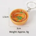 Miniature noodle bowl keychain in gold finish with 3cm diameter and 9g weight - 3cm Gold Bowl-No.17 (Keychain)