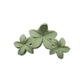Matte green flower hair claw clip with three 3D resin petals for elegant women's styling - Matte Green