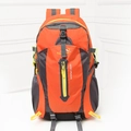 Large capacity outdoor hiking backpack in vibrant orange and grey with yellow accents - Orange