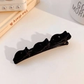 Elegant black velvet layered duckbill hair clip for fluffy textured hairstyles - Black 1pc