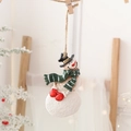 Resin Christmas snowman ornament with green scarf and black hat for tree decoration - Snowman with Green Scarf
