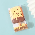 Mini ice cream shaped stress-relief notepad in yellow and brown with chocolate details - Yellow Ice Pop